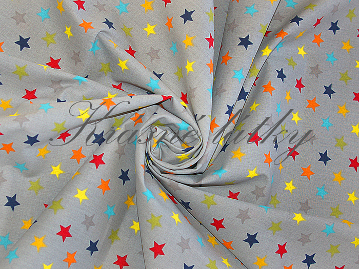 Barevné hvězdy š. 160 cm, pěkná kvalita