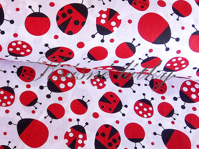 Berušky - 100% bavlna, š. 240 cm, 130 g/m2, bavlněné plátno 