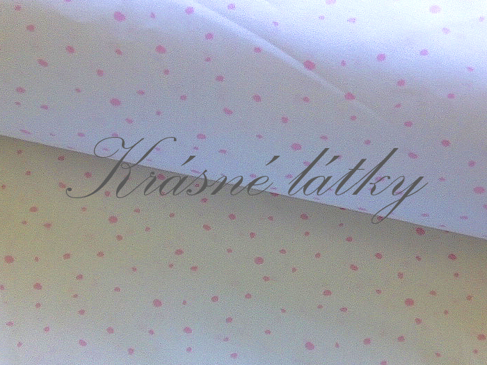 Kaňky, sněhově bílý podklad, - 100 % bavlna, š. 160 cm, 120 g/m2