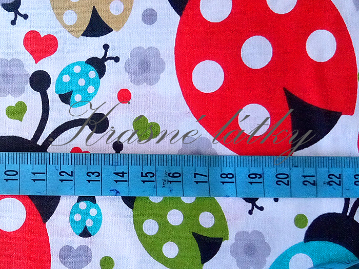 Berušky - 100% bavlna, š. 240 cm, 130 g/m2, dětské bavlněné plátno 