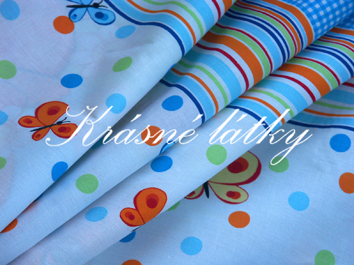 Drak na koloběžce modrá - 100% bavlněné plátno