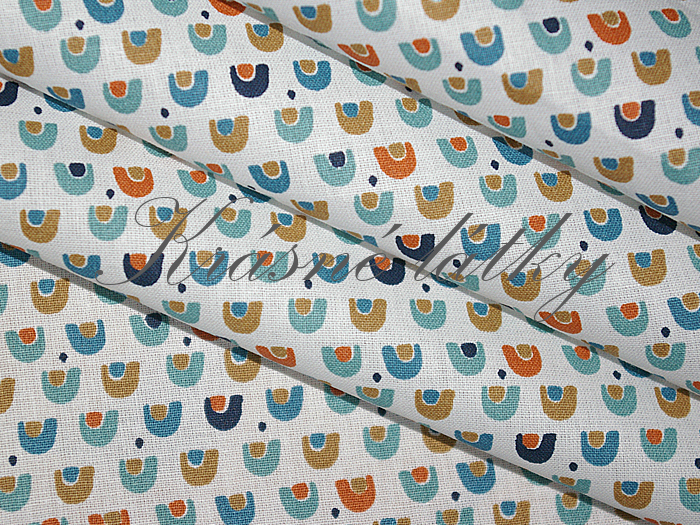 Kopečky, oblouky H - 100% bavlna, š. 160 cm, 120 g/m2