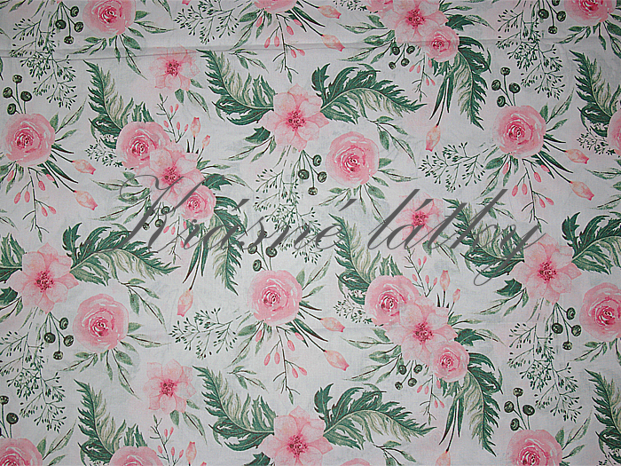 Divoká růže - 100% bavlna, š. 160 cm, 140 g/m2