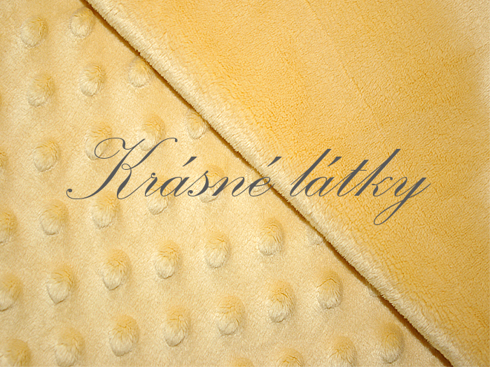 Minky hladké, krásná měkká látka krémová okrová