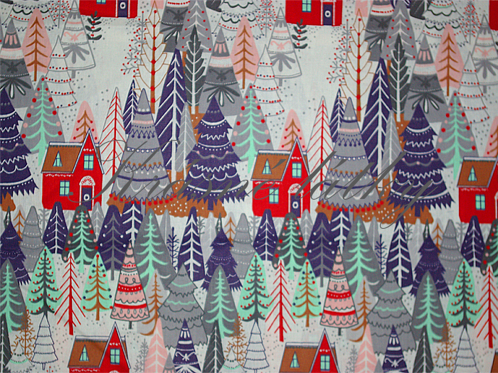 Zasněžený les - 100% bavlna, š. 240 cm bavlna, 130 g/m2