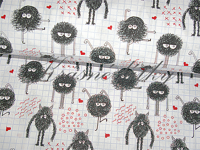 Bubáci z komína - 100% bavlna, š. 140 cm, 130 g/m2