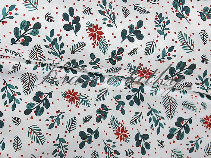 Lístek, větvička - 100% bavlna, š. 160 cm, 150 g/m2 