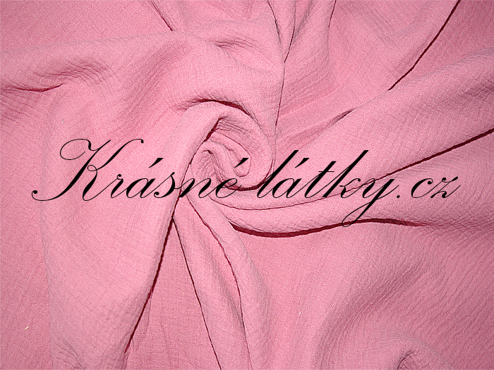 Mušelín růžový š. 160 cm, tmavě pudrová, látky metráž