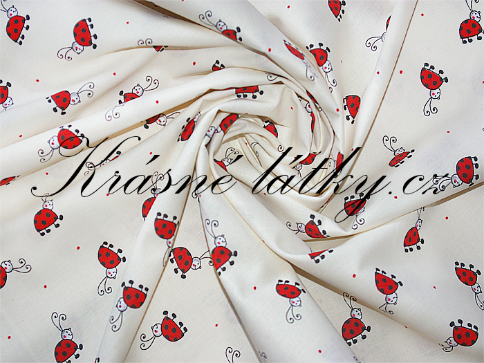 Berušky - 100% bavlna, š. 160 cm, 150 g/m2