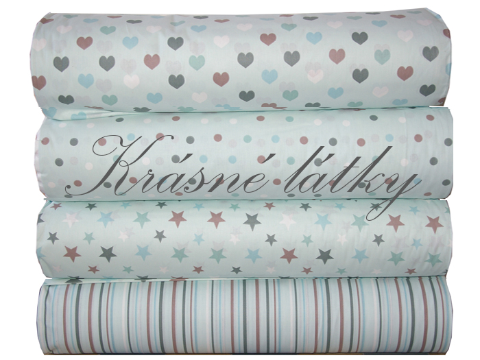 Srdíčka na mint máta podkladu, bavlna, šířka 240 cm, plátno