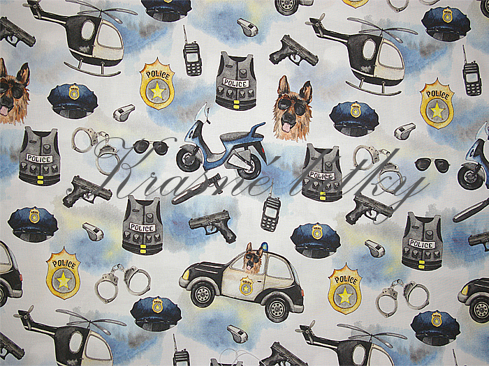 Policie - 100%  bavlna, š. 160 cm,  150 g/m2