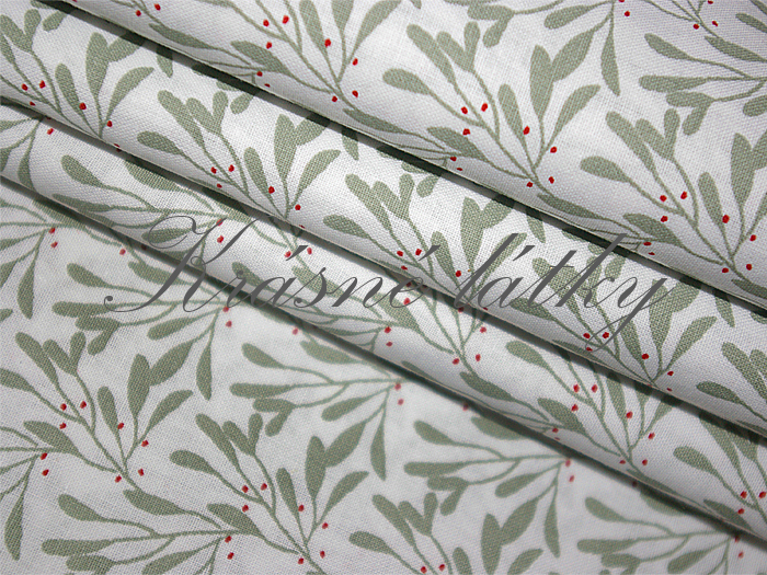 Jemné lístečky - 100% bavlna, š. 160 cm. 120 g/m2