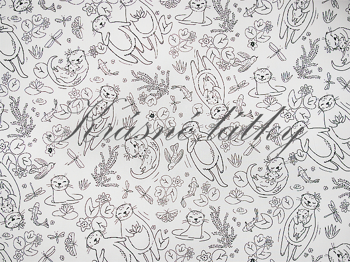 Látkové omalovánky Bobr - 100% bavlna, š. 150 cm,  120 g/m2