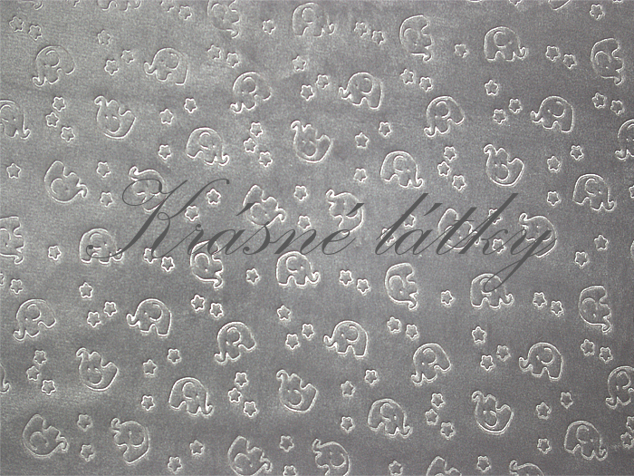Sloni minky fleece, 100 % polyester, š. 160 cm, 380 g/m2