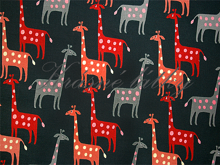 Žirafy - 100% bavlna, š. 160 cm, 120 g/m2