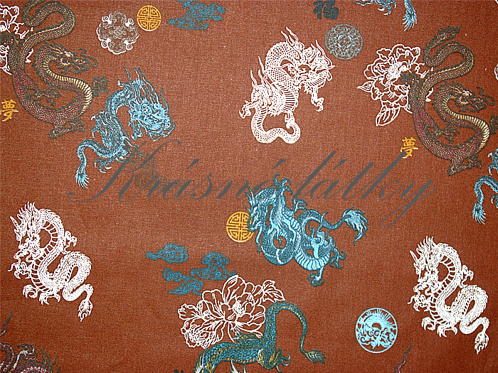 Draci na hnědé - 100% bavlna, š. 140 cm, 140 g/m2