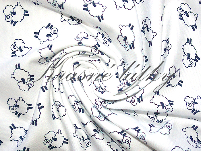 Ovečky - 95 % bavlna, elastan 5 %, š. 160 cm, 170 g/m2 