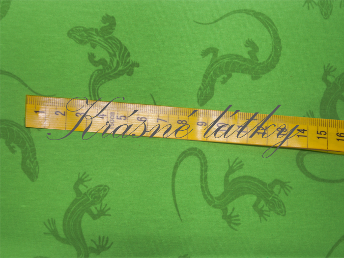 Ještěrky - 95 % bavlna, elastan 5 %, š. 160 cm, 170 g/m2 