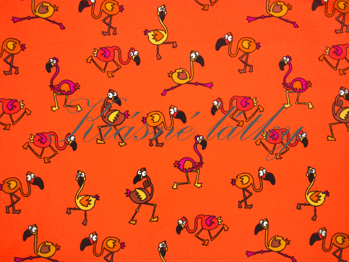 Plameňák - 95 % bavlna, elastan 5 %, š. 160 cm, 170 g/m2 