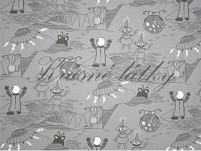 Marťané - 95 % bavlna, elastan 5 %, š. 160 cm, 170 g/m2 