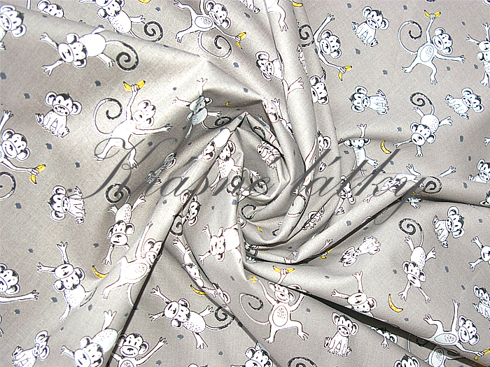 Opičky s banánem - 100% bavlna, š. 140, 145 g/m2