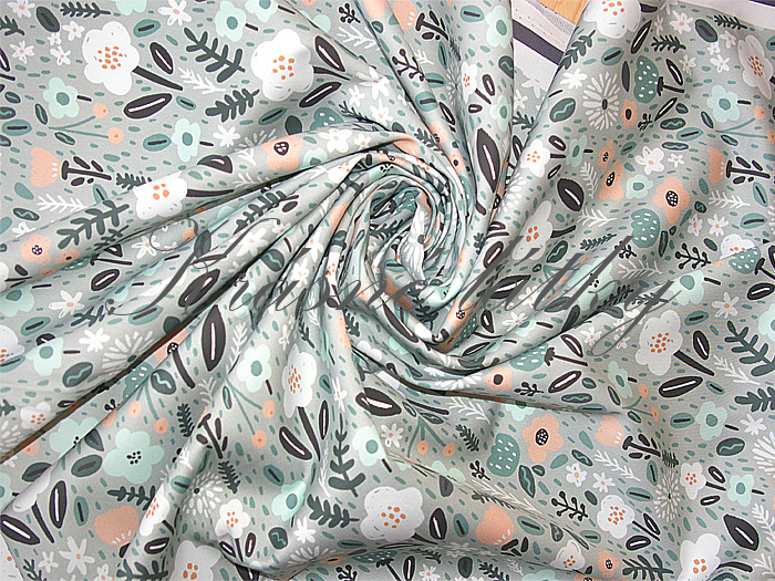 Květiny - 100% bavlna, 160 cm, 150 g/m2, plátno