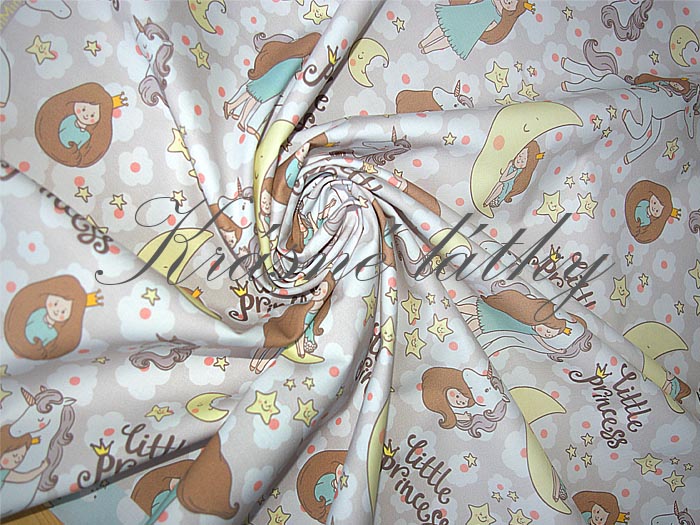 Dětská pohádková látka Little Princess - 100% bavlna, š. 160 cm, 150 g/m2