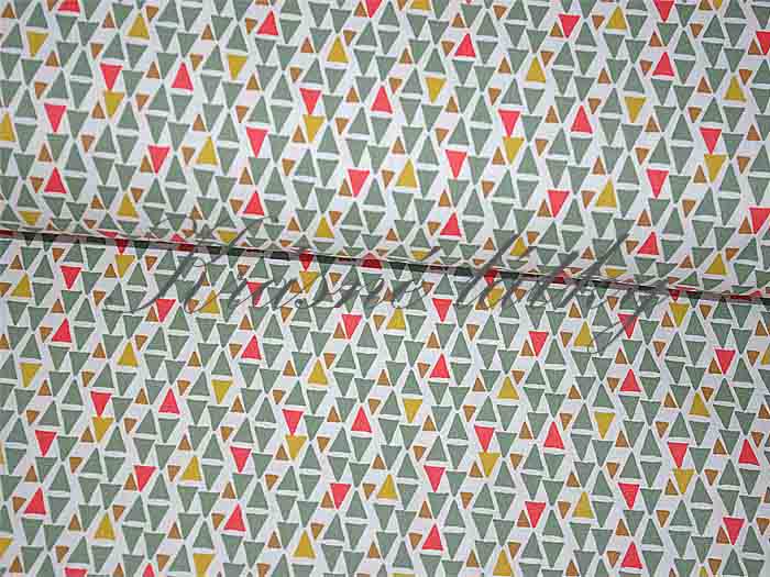 Bavlněná látka, vzor trojúhelník - 100% bavlna, š. 150 cm, 115 g/m2, látky metráž