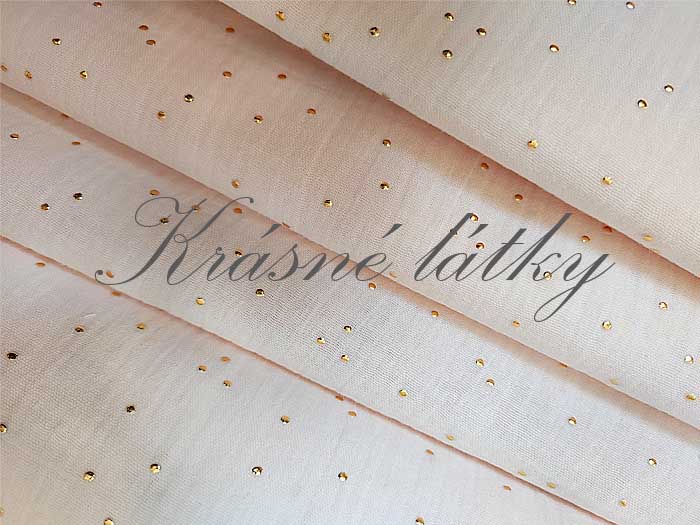 Mušelínová látka kapičky II. jakost, tečky, gázovina Morganit - mušelín – třpytivé látky - metráž