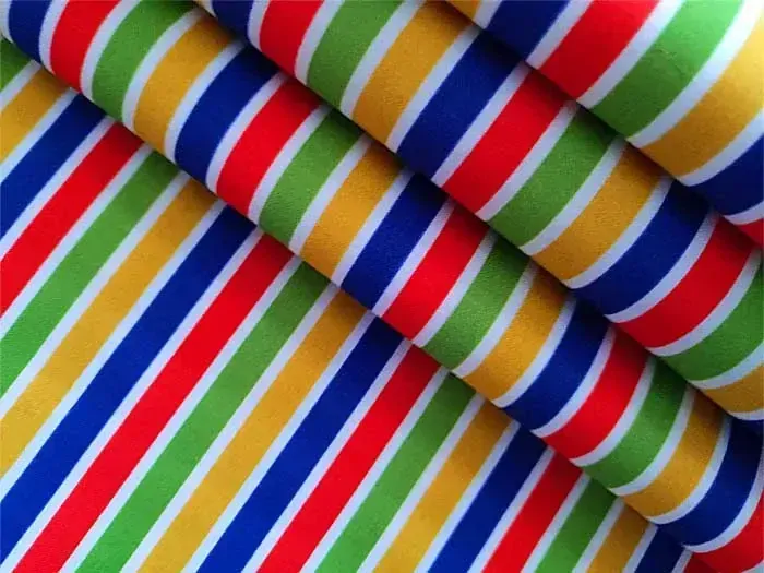 Bavlna barevné pruhy mix, dětské látky metráž