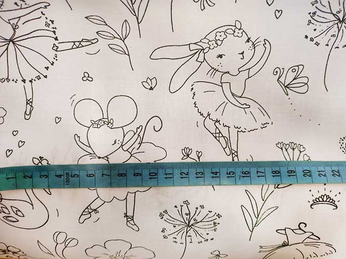 Látková omalovánka – Baletky, kočička, myška, zajíček