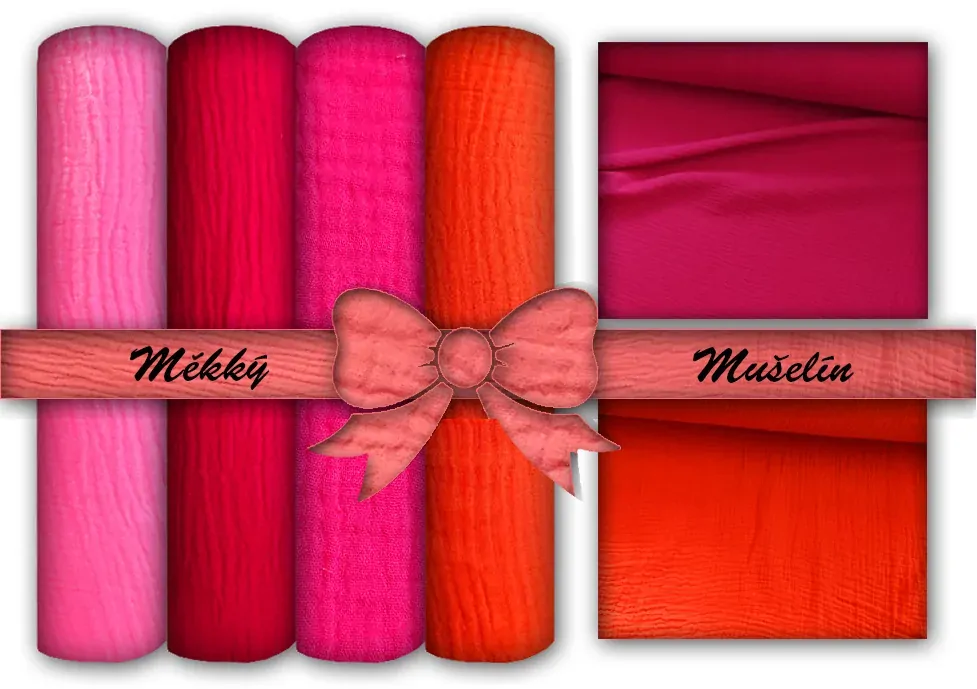 Mušelínová látka, gázovina mandarinka – mušelín – látky – metráž