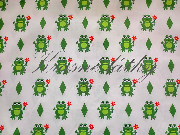 Bavlna žabička s kytičkou, dětské látky v metráži