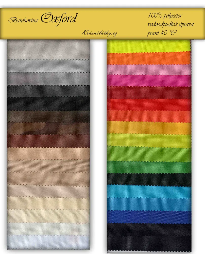 Oxford batohovina 200 a 160 vodoodpudivá úprava