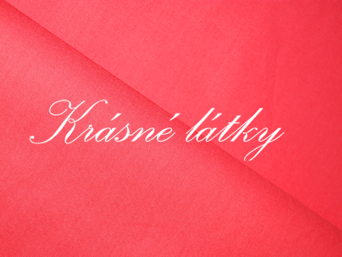 Korálově červená, Jahůdkové krásné velmi kvalitní bavlněné plátno v šíři 240 cm, příjemné na dotek