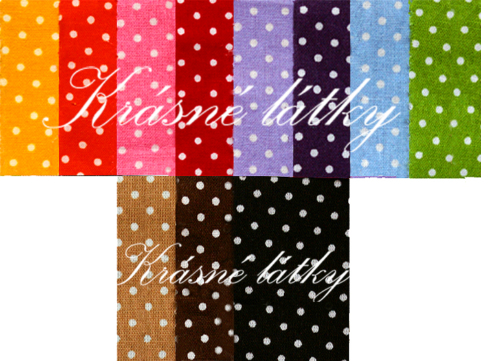 Puntíky - bílý podklad, žlutý puntík  š. 140cm