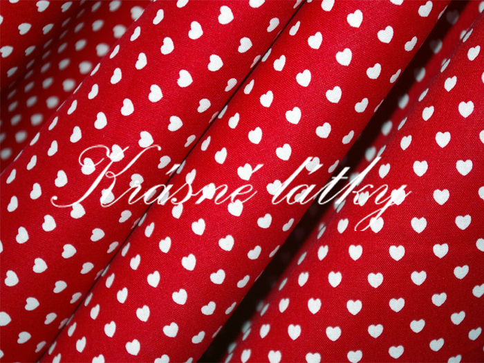 Srdíčka - 100% bavlna š. 140cm