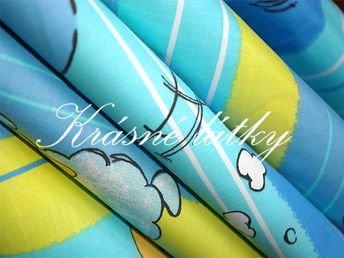 Ovečky a beránci v modrém provedení - 100% bavlna 