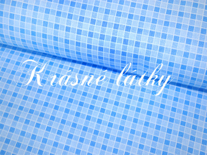 Kostička modrá - bavlněné plátno