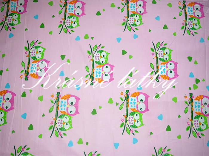 Sovy- š.160 cm 100% bavlna v pestrých b. na dětské výrobky a dekoraci 