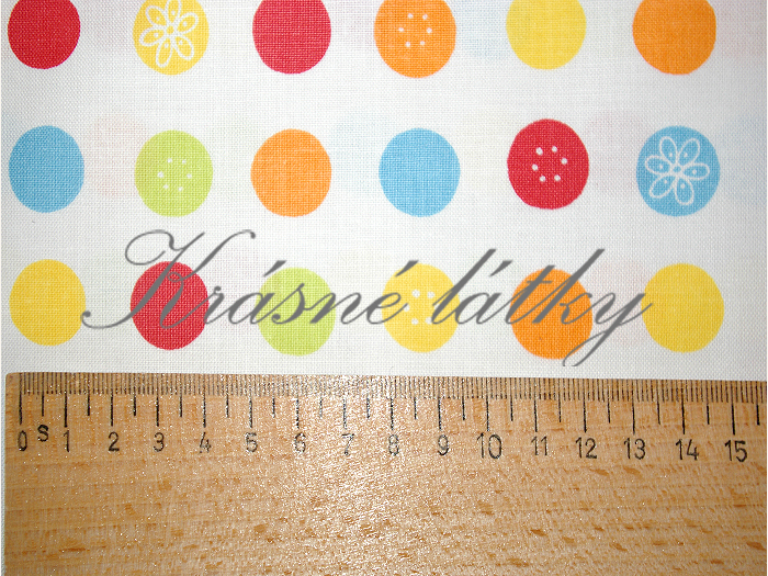 Lentilky velmi pěkná kvalita - 100% bavlna, š. 160 cm, 140 g/m2