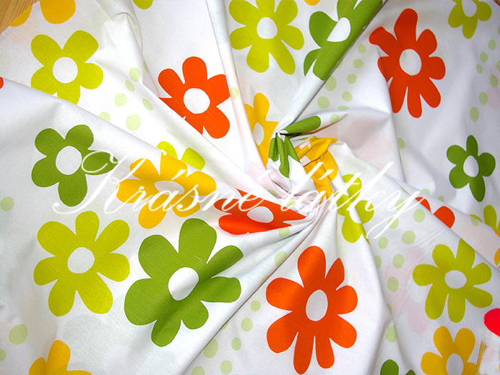 Květiny modré - II. jakost, 100% bavlna, š. 160 cm, 150 g/m2