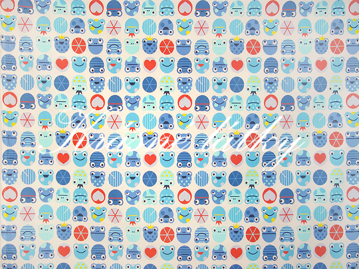 Žabičky modré značková metráž v pěkné kvalitě - š.160 cm 100% bavlna