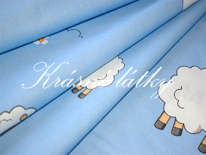 Vyprodáno Ovečky v modrémm provedení -  krásná látka např. na dětské povlečení