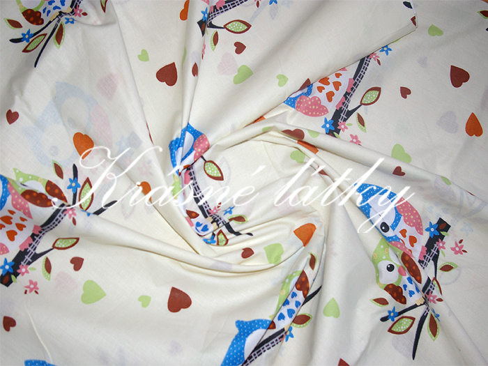 Sovy- š.160 cm 100% bavlna v pestrých b. na dětské výrobky a dekoraci béžové