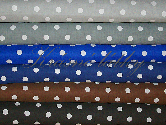 Bílé puntíky 1,7 cm černý podklad - 100% bavlna,  š. 150 cm, 130 g/m2