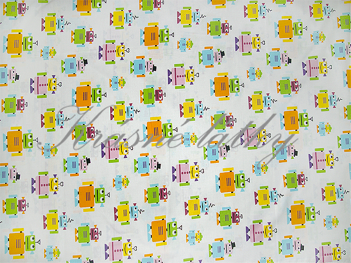 Roboti značková metráž - 100% bavlna, š.160 cm, 140 g/m2