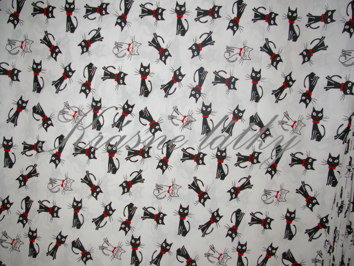 Kočky,koucouři,kočičky š.160cm 100%bavlna,hladké příjmné plátno,hezká kvalita