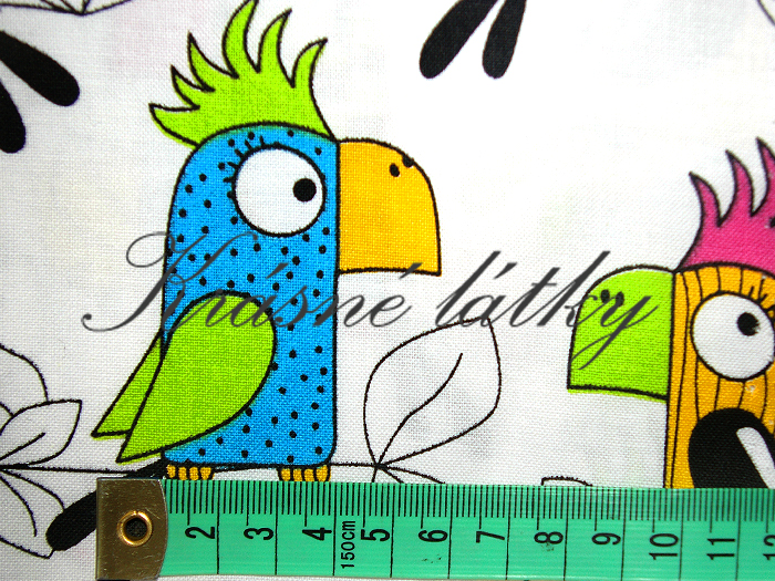 Papoušek - š.160 cm, 100% bavlna 130grm2