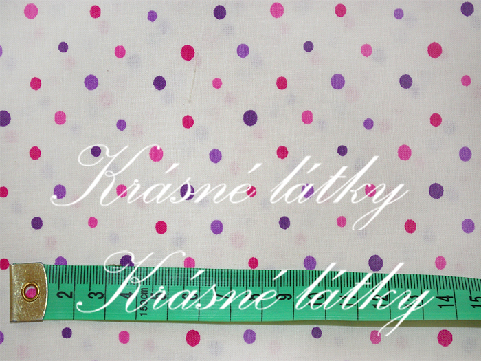 Puntíky - fialovo růžové š. 240 cm